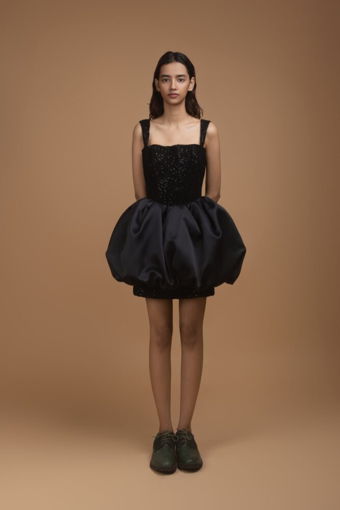 Midnight Bloom Corset Mini Dress