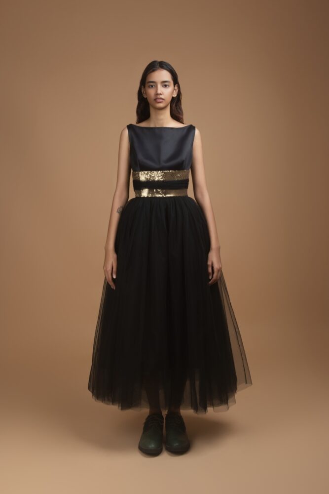 Starlit Embrace Tea Length Dress