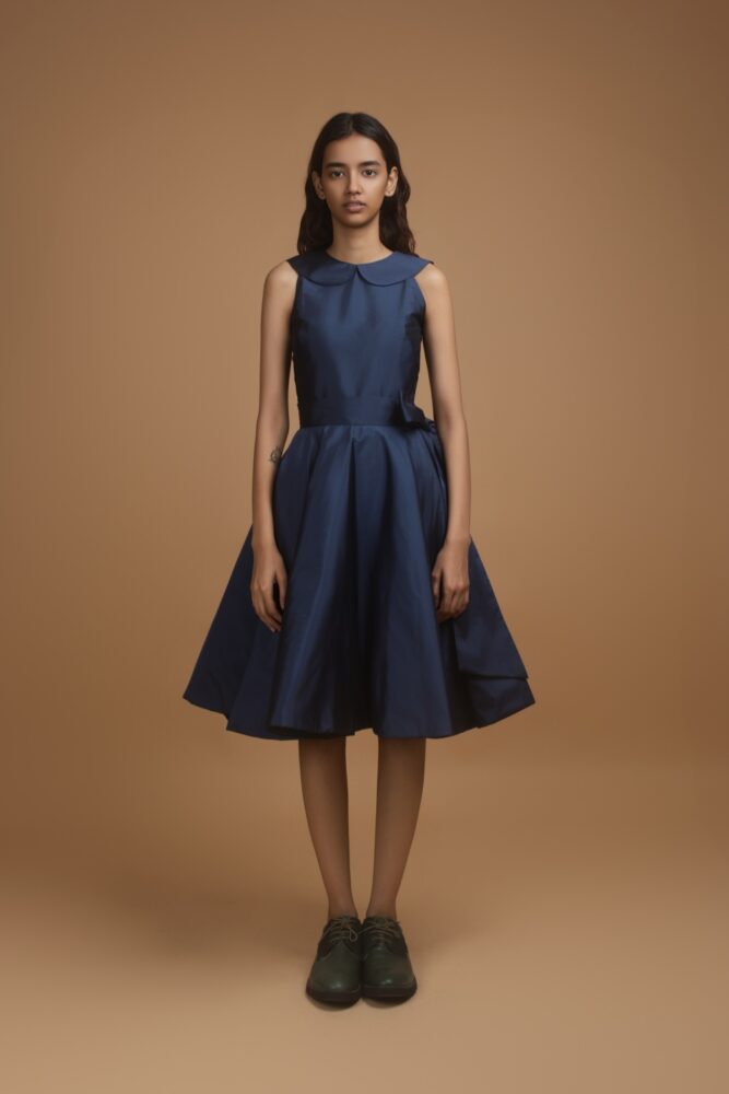 Blue Peter Pan Collar Dress