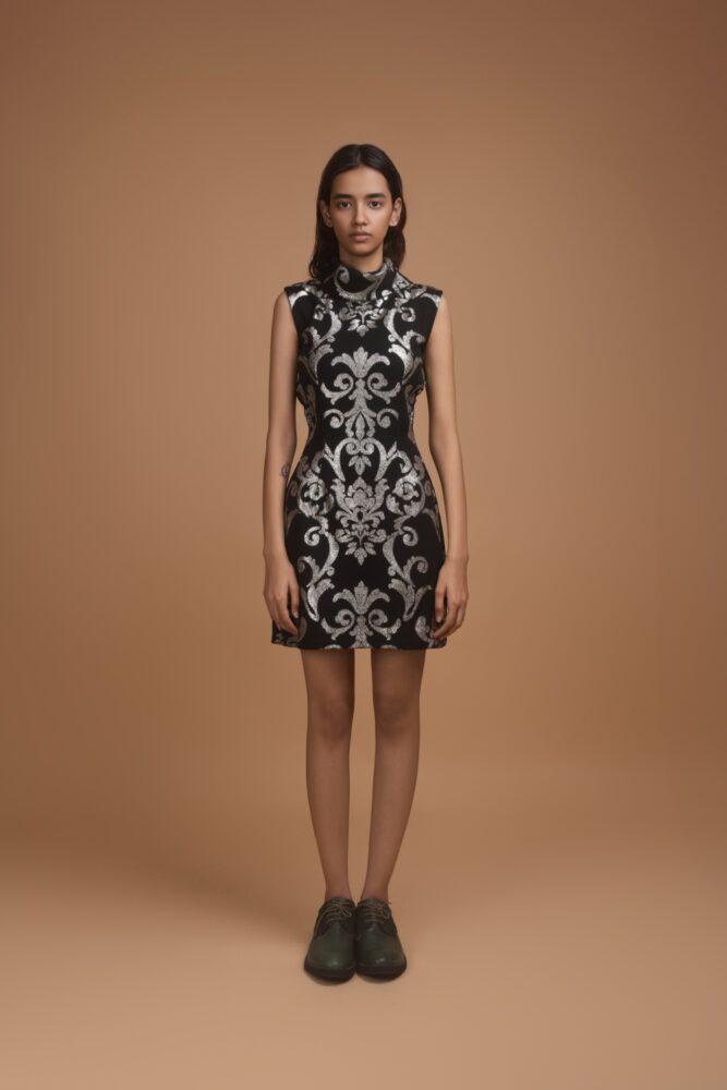 Baroque Bloom Mini Dress